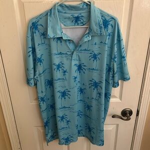 Chubbies dry fit Blue palm tree polo